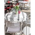 thumbnail image 5 of Outdoor Tablecloth with Umbrella Hole for Patio/Picnic/Party/Camping, White Boho Waterproof Table Cloth Round Cover Washable, Ethnic Tribe Striped Vintage (Dia 54"), 5 of 9