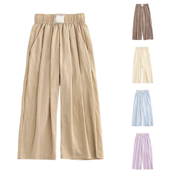 Girls Casual Pants Wide Leg Palazzo Boho Summer Trousers for Toddler Kids Youth Comfortable Elastic Waist Lightweight Breathable Women Pants Tall Pants for Girls Little Girls Outfits