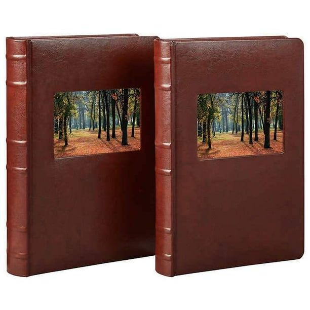 Old Town Bonded Leather Book Bound Photo Albums, 2pack