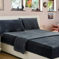 thumbnail image 2 of Softan Fleece Sheets Set, Extra Soft Velvet Plush Bed Sheet Set with Deep Pocket, 2 of 5