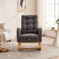 thumbnail image 6 of Dtwnek Upholstered Rocking Chair withSide Pocket, High Back Lounge Chair for Living Room, Bedroom, Office, Dark Gray, 6 of 9