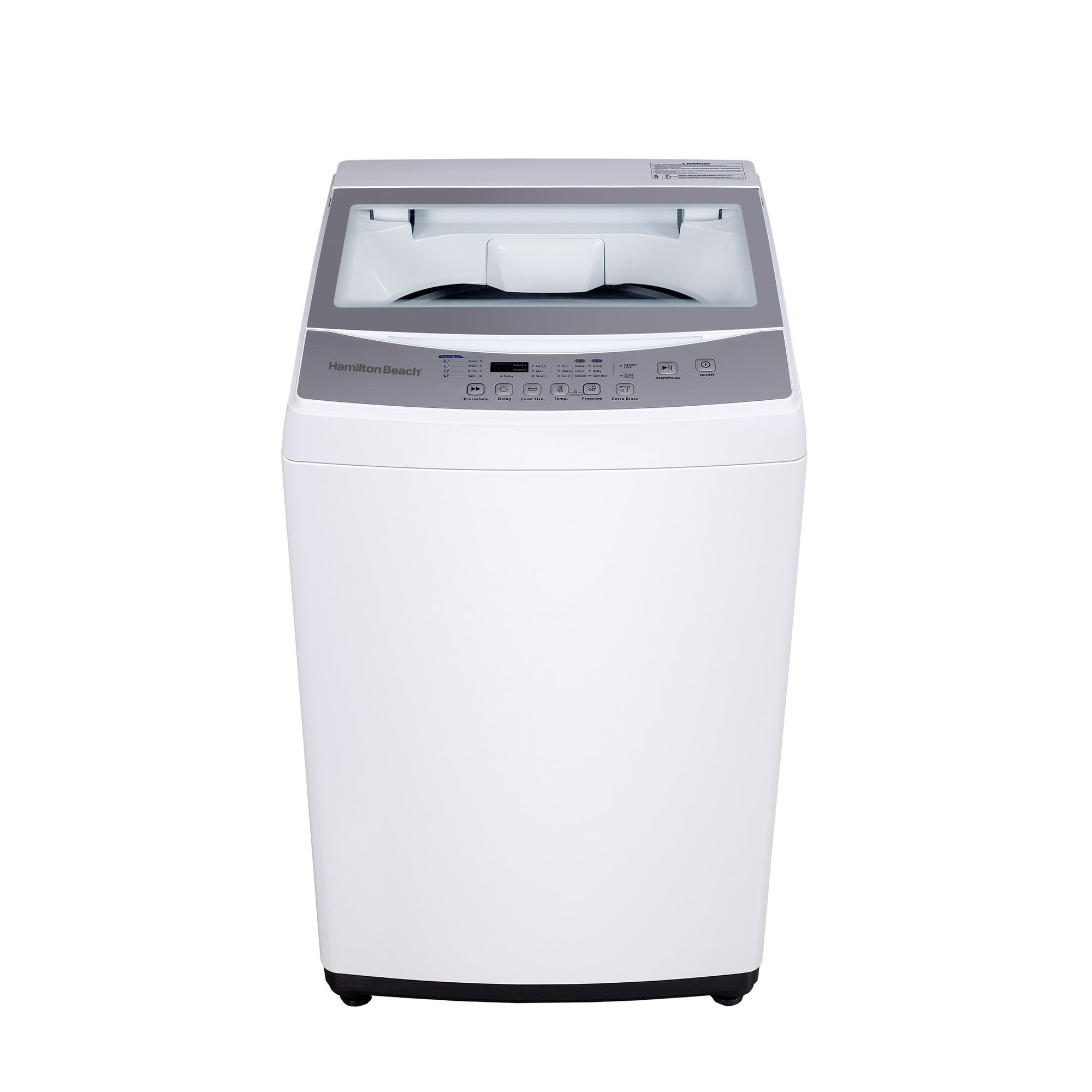 Hamilton Beach 1.7 Cu. ft. Top Load Portable Washing Machine with 6 Wash Cycles, 8 Water Levels, Quick-Connect Sink Adapter, White
