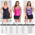 thumbnail image 5 of RELLECIGA Women's V Neck Ruched Tankini Swimsuit With Skirt Two Piece Bathing Suits, 5 of 13
