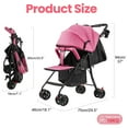thumbnail image 5 of TidBay Travel Baby Stroller, One-Hand Folding Infant Pushchair with Adjustable Backrest, Canopy, Storage Basket for 0-2 Years Toddlers Up to 10kg, 5 of 6