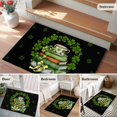 thumbnail image 5 of Entryway Rug 2'x3', St Patrick's Day Small Rug for Kitchen Bathroom Door Mat Indoor Entrance, Shamrock Leaf Coffee Cups Books Dark Green Non-Slip Area Rugs Floor Mats Carpet Front Door Rugs, 5 of 8