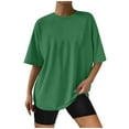 thumbnail image 2 of Womens T Shirts Summer Tops 2025 Solid Color Short Sleeve Crewneck Regular Fit Casual Tees Tshirts Shirts for Women, 2 of 5