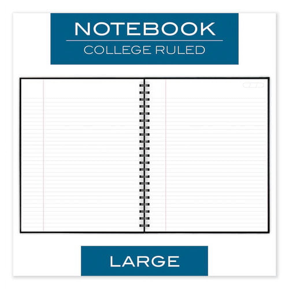 Hardbound Notebook With Pocket, 1 Subject, Wide/legal Rule, Black Cover, 11 X 8.5, 96 Sheets | Bundle of 5 Each
