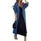 thumbnail image 2 of Gabardina Vaquera Larga Informal de Doble Botonadura para Mujer, Chaqueta Vaquera, Gabardina con Cinturón, Abrigo Tipo Guardapolvo. Azul Vaquero XXL, 2 of 10