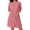 Coral, variant on Women Zipper Robe Short Sleeves House Dress Knit Short Bathrobe Sleepwear with Pockets Housecoat Nightgown