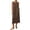 Coffee, variant on Women's Sleeveless Round Neck Tank Maxi Dress, Solid Color Back Pleated Cotton Linen Long Dress, Loose Fit Casual Long Shift Dress with Side Pockets