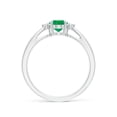 thumbnail image 2 of ANGARA Natural Tapered Shank Emerald Solitaire Ring with Diamond Accents in 14K White Gold for Women (Size-7x5mm) | May Birthstone, Anniversary, Jewelry Gift for Women | Natural Emerald Ring, 2 of 8
