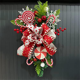 thumbnail image 3 of ckepdyeh Lágrima navideña floral con lazo de caramelo y frutos rojos, corona navideña colgante en forma de lágrima, puerta artificial en forma de lágrima, 3 of 6