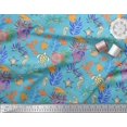 thumbnail image 2 of Soimoi Rayon Fabric Coral,Fish & Sea Turtle Ocean Print Fabric by Yard 56 Inch Wide, 2 of 3
