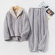 thumbnail image 5 of Conjunto de Pijamas de franela Yinane para mujer 2 piezas Gris L, 5 of 7