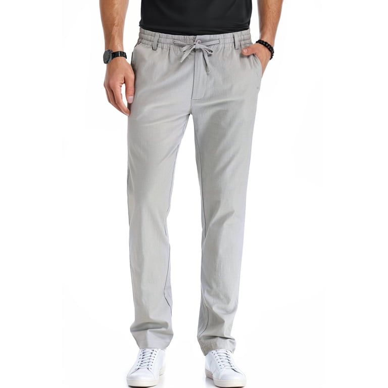 JWD Men's Cotton Linen Drawstring Casual Pants photo 1