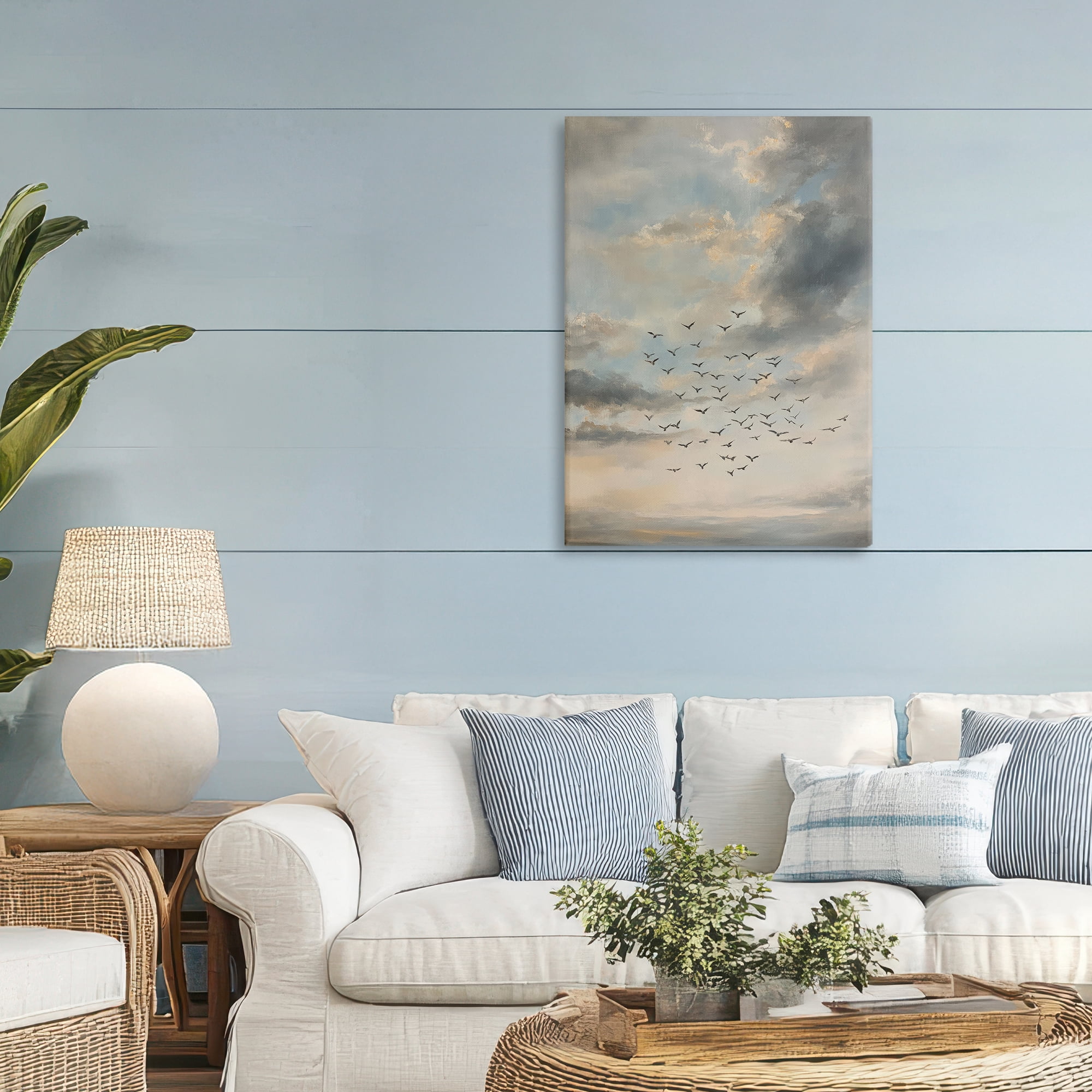 Stupell Industries Birds in the Clouds at Dusk Canvas Wall Art, design by Petal Prints Design