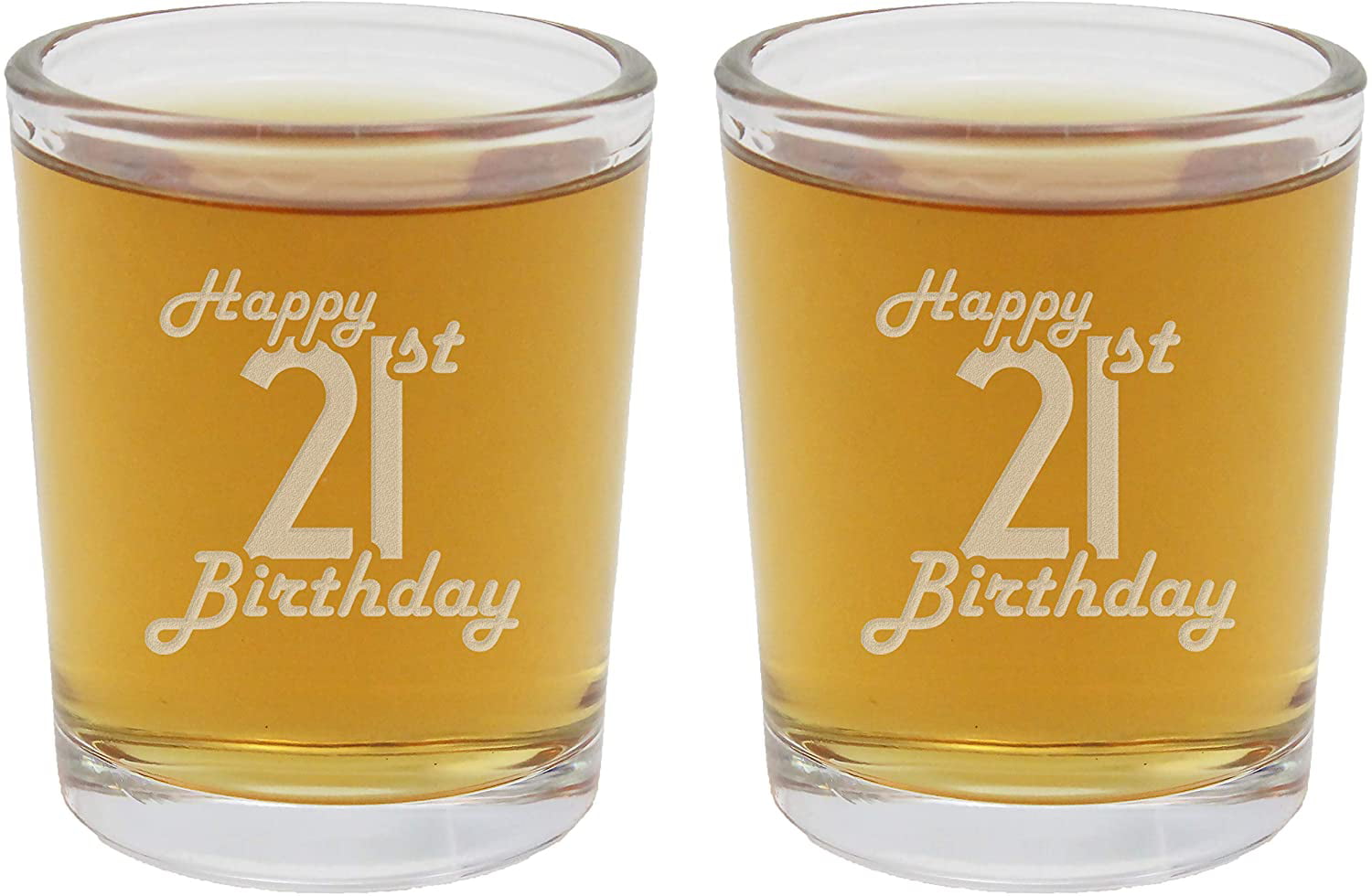 21st Birthday Tall Shot Glass Brights