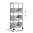 thumbnail image 3 of OEFNTAC Desk Storage Rack Mobile Floor Standing Dorm Desk Under-Table Cart Simples Small Bookcase With Wheels Multi Tiered Multifunctional Storage Rack, 3 of 6