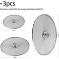 thumbnail image 2 of 3 Pieces Stainless Steel Splash Guard for Frying Pan with Fold Flat Knob, Grease Splatter Screen Mesh Oil Proofing Lids for Home Restaurant（9.84" 11.42" 12.99"）, 2 of 7