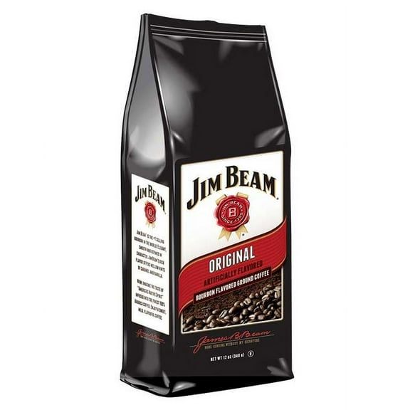 Jim Beam Original Bourbon Flavored Ground Coffee, Medium Roast, 12 Oz