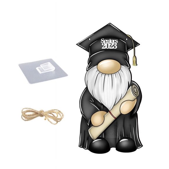 MesaSe Decoration Pendant 1 Set Graduation Door Sign with Hanging Rope Eye-catching Basswood Graduation Party Dwarf Wooden Hanging Pendant Home Supply