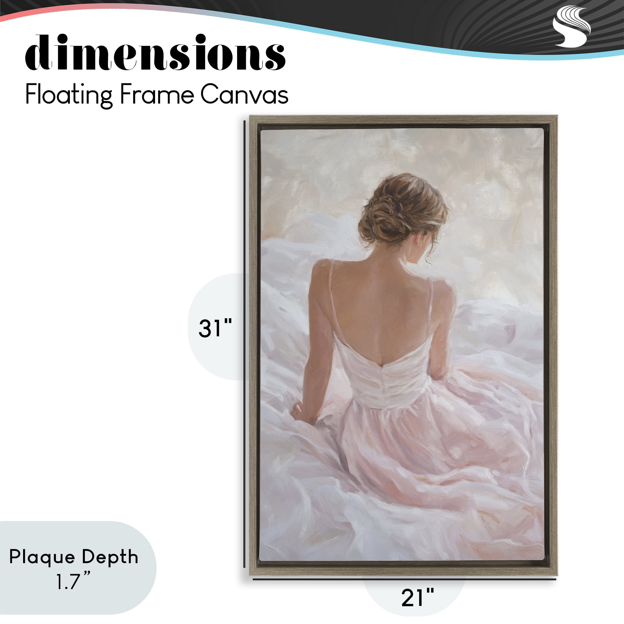 Stupell Industries Quiet Reflection in Pastel Pink Brown Framed Floater Canvas Wall Art, design by Petal Prints Design