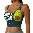 thumbnail image 2 of Xecao Avocado in Space1 for Sports Bra with Removable Pads, Crop Tank Top Design, Women's Longline Sports Bra - Non-Wired - Large, 2 of 9