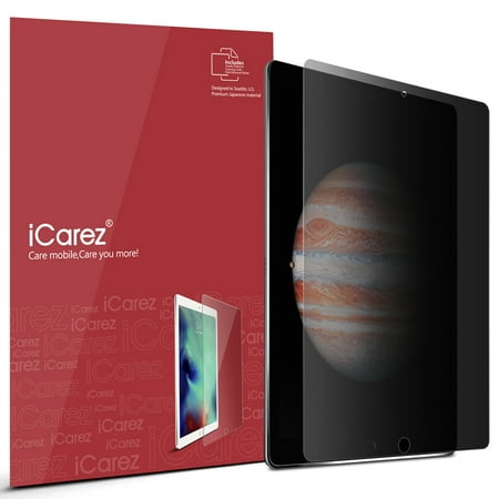 iCarez [Secret Series] 4 Way Privacy 360 Degree Screen Protector for Apple 12.9 inch iPad Pro [ Unique Hinge Install Method With Kits ] with Lifetime Replacement Warranty - Retail