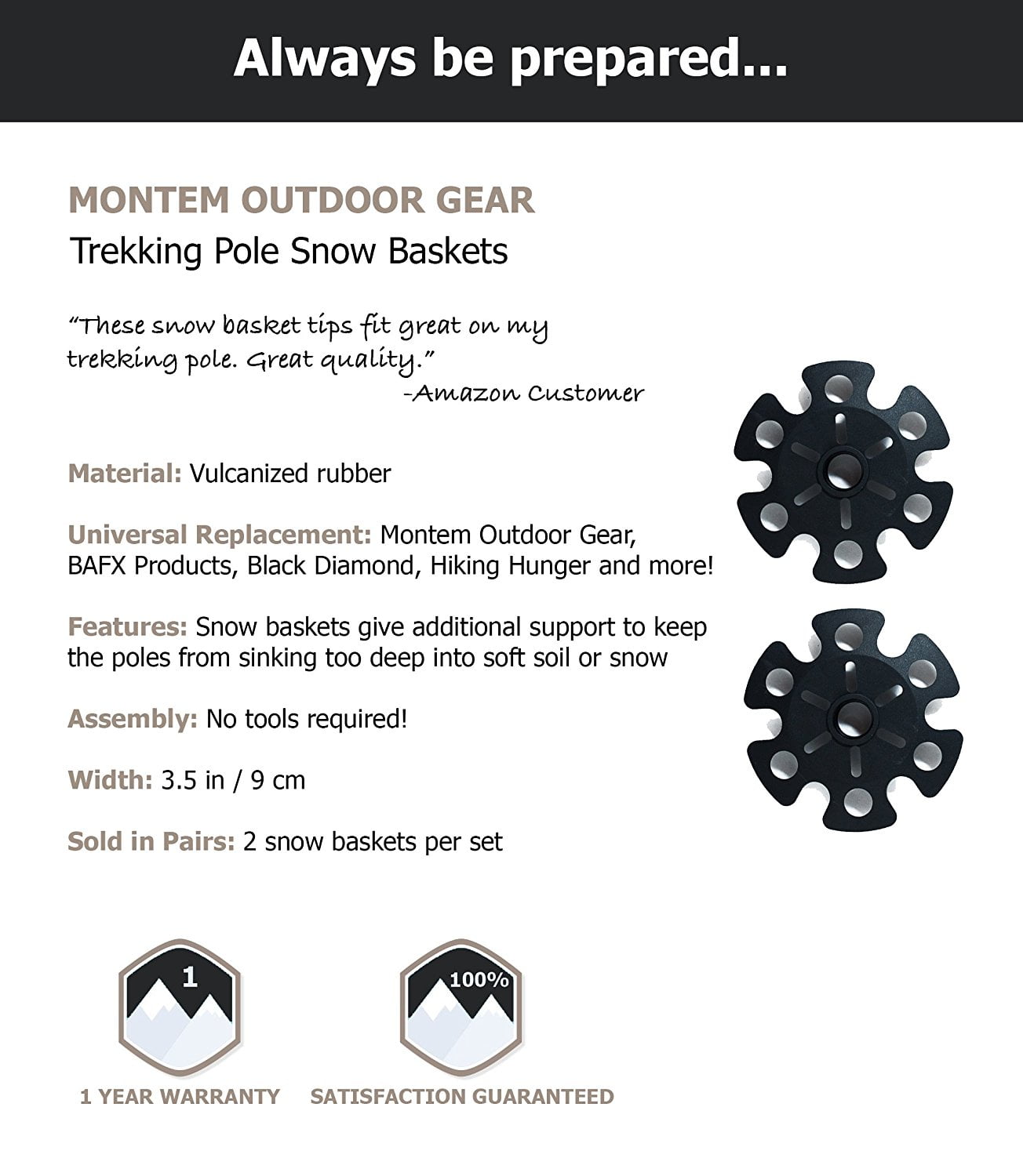 trekking pole baskets