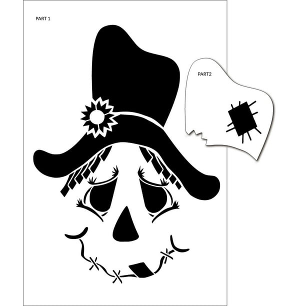 StudioR12 Scarecrow Face with Straw Hat 2 Part Stencil, STCL6657, 12 studior12-scarecrow-face-with-straw-hat-2-part-stencil-stcl6657-12-x-18-walmart-business-supplies
