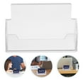 thumbnail image 4 of WHAMVOX 4 Pcs Acrylic Business Card Holders Transparent Office Desk Organizer Display Stands, 4 of 8
