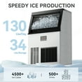 thumbnail image 2 of COOLAKE Commercial Ice Maker Machine 130lbs/24H, Under Counter Ice Machine with 34lbs Storage, 115V Air Cooled Stainless Steel Freestanding Ice Maker for Home Outdoor, 2 of 7