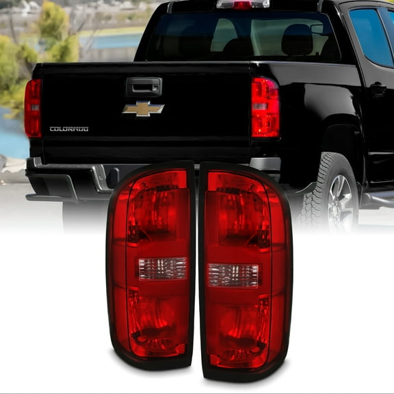 AKKON - Fits 2015-2021 Chevy Colorado [Halogen Type] Red Clear Tail Lights Brake Lamp Pair Driver Left Passenger Right