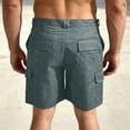 thumbnail image 4 of Nestiefly Mens Cargo Shorts Elastic Waist Cotton Shorts Relaxed Fit Casual Summer Hiking Shorts with Multi Pockets Green L, 4 of 5