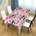 thumbnail image 6 of Coolnut Cute Panda Expresses Love Rectangle Tablecloth,Valentine's Day Mother's Day Kitchen Decoration Dinner Rectangular Table Cover for Party Holiday Hotel BBQ-Machine Washable 54x72In, 6 of 7