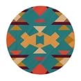 thumbnail image 2 of WYYP  Round Edge Closing Tablecloth, Aztec Elastic Edged Tablecloth, Geometric Shapes on Teal, Fit Round Tables, for Outdoor Indoor Use, Multicolor White, 2 of 7
