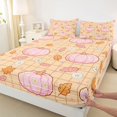 thumbnail image 4 of Manfei Autumn Leaf Print Bed Sheets,Pink Fall Pumpkin Full Size Sheets,4pcs,1 Flat Sheet,1 Fitted Sheet and 2 Pillowcases, 4 of 6