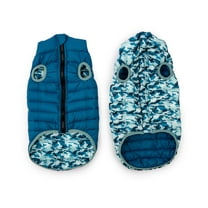 Winchester Pet Premium Reversible Puffy-Vest, Camo Blue, XXL