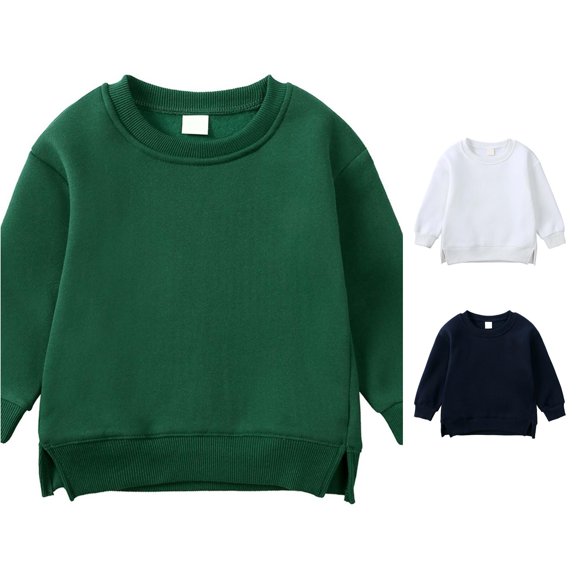 Weebloom Sweatshirts For Toddler Boys Casual Hooded Sweatshirt Kids Pullover Tops Soft Warm Winter Youth Outerwear Cozy Daily Wear Dark Green 3-4 Years