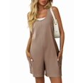 thumbnail image 2 of Combinaison d'Été Décontractée Sans Manches pour Femmes, Combishort Ample à Col Rond avec Poches, Vêtements 2026 Kaki P, 2 of 8