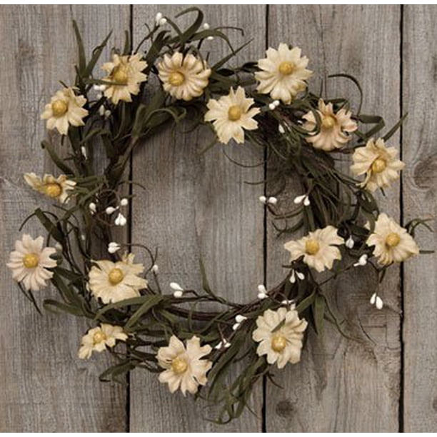 Teastain Daisy Amp Amp Ivory Pips Rustic Wreath Olive Green Leaves Country Primitive Floral Da Ae A A A A A A A A Ae A A A A A A A C Cor Walmart Com Walmart Com