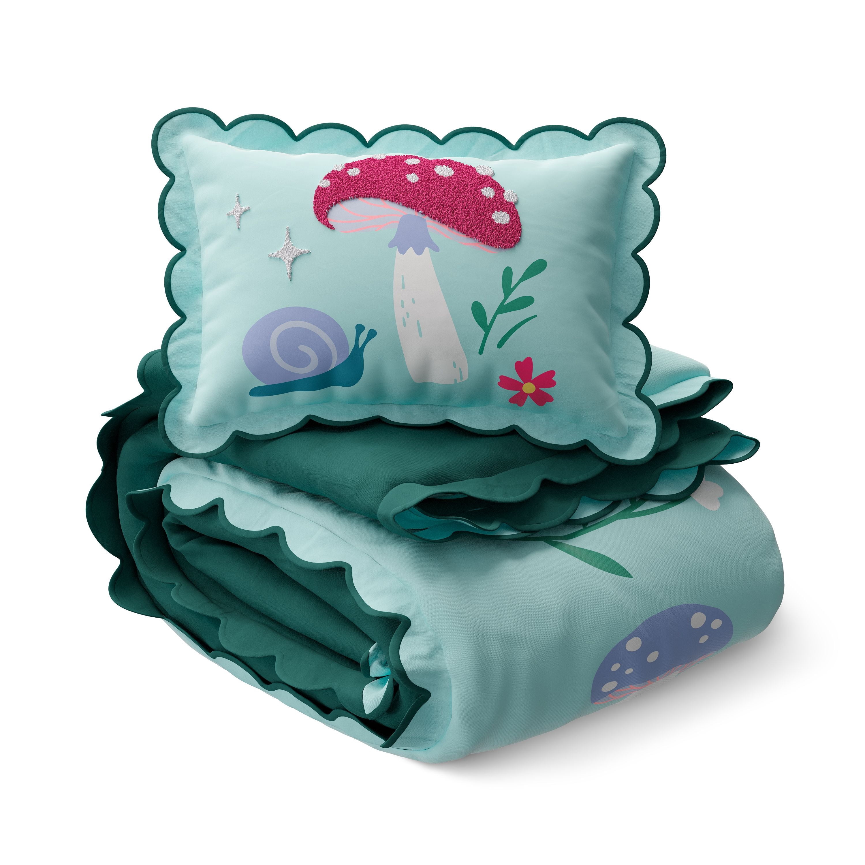 Mainstays Kids Textured Fairy Garden Comforter Set, Twin, 2 Pieces