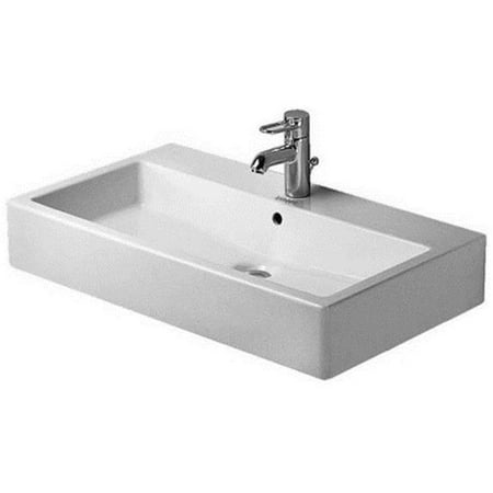 Tap Platform - Duravit 454800000 Vero Wall Mount Bathroom Sink with Overflow and 1 Tap Platform