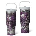 thumbnail image 2 of 1pc Halloween Skull 30oz Tumbler with Straw & Handle - Insulated Stainless Steel Cup | Holiday Gift for Man Women (Christmas, Valentine's, Birthday), 2 of 7