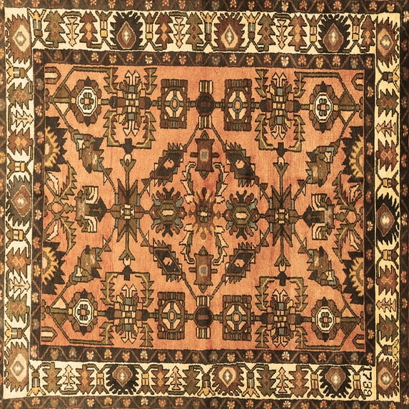 Ahgly Company Indoor Square Persian Brown Traditional Area Rugs, 4' Square