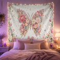 thumbnail image 2 of Colorful Floral Butterfly Tapestry Wall Hanging, 2 of 7