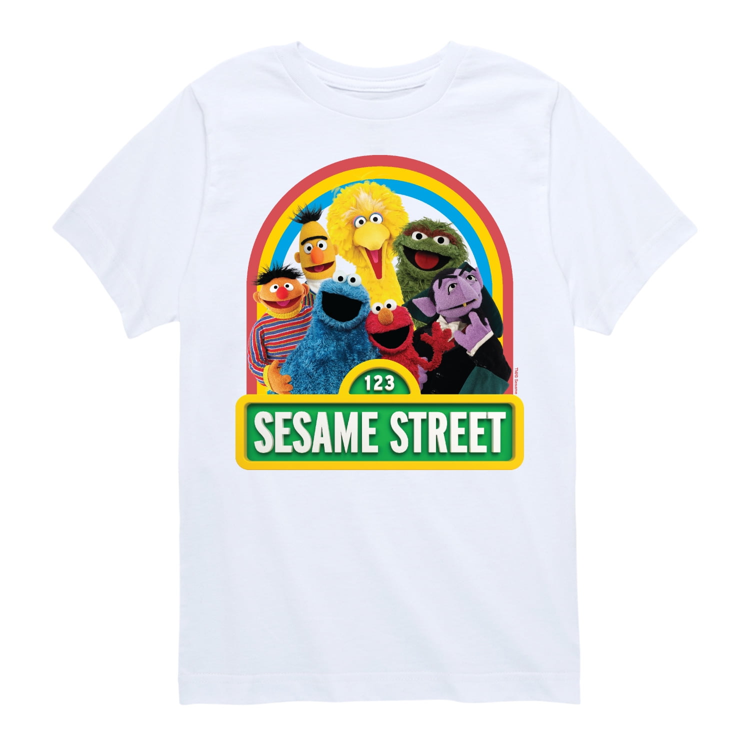 Sesame Street - Group Elmo and Friends - Toddler and Youth Short Sleeve Graphic T-Shirt