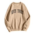 thumbnail image 4 of larppty Womens Casual Long Sleeve Graphic Tee Shirts Crew Neck Sweatshirts Pullover Tops for Women Fall Outfits (Khaki, L), 4 of 4
