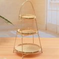 thumbnail image 2 of 2X Baskets Tier Rack Fruit Bread Food Storage Kitchen Decorate Round Plate Stand Container Storage Rack Three Layers, 2 of 2