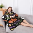 thumbnail image 5 of Oversized Wearable Blanket Hoodie,Happy Halloween Pattern Sherpa Blanket Hoodie with Super Pockets,Super Warm Fuzzy Pullover for Women & Men, 5 of 6